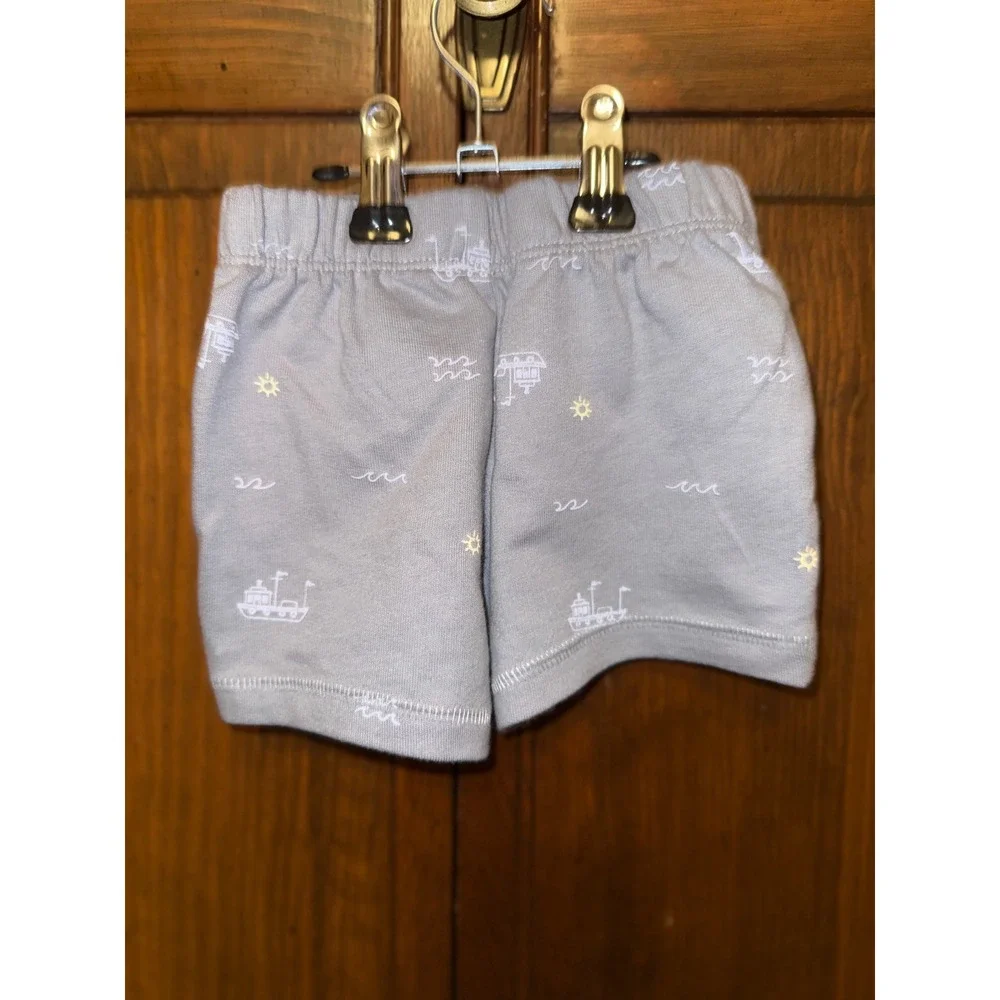 Modern Moments  Organic Cotton Nautical Boat T-Shirt and Shorts Set 6-9M